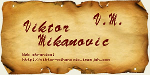 Viktor Mikanović vizit kartica